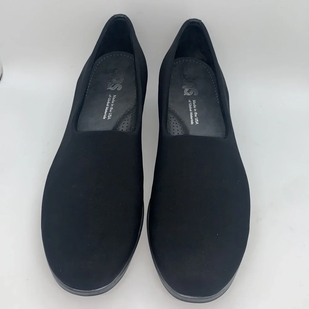 SAS Bliss Slip-On Wedge Shoe Black 9 1/2 Lightweight Comfort Business Casual